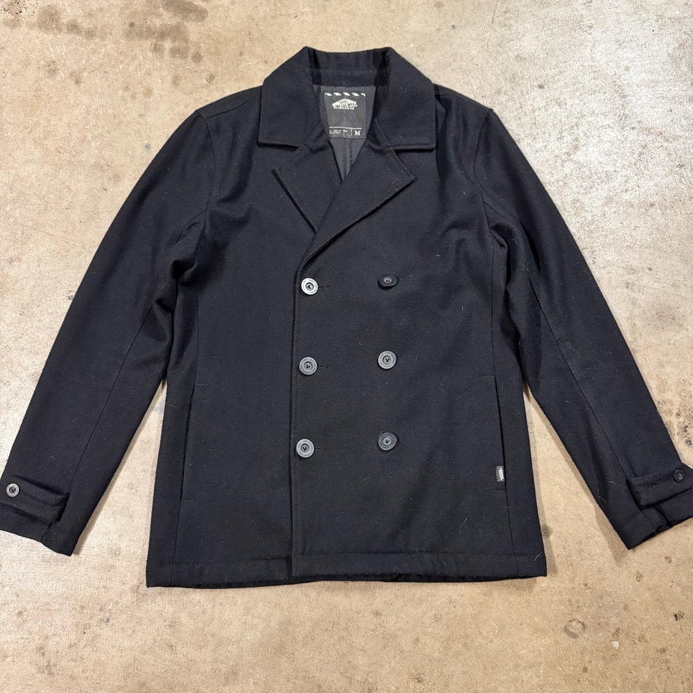 Vans Black Wool Peacoat Jacket Size M